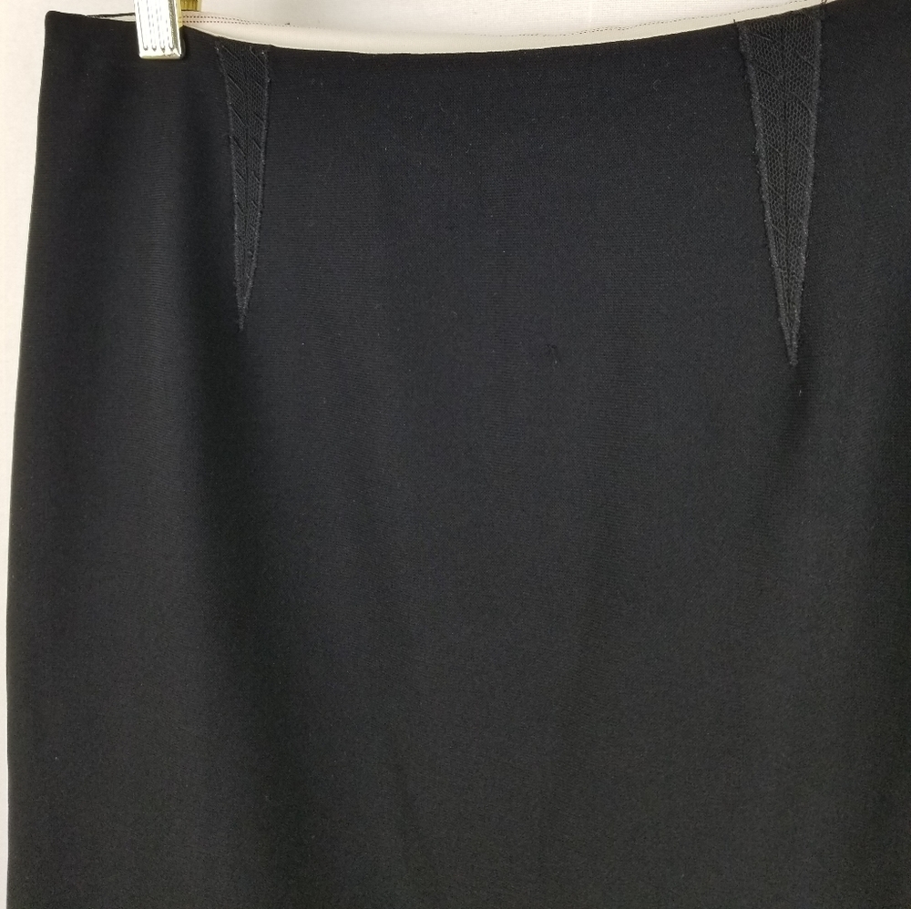 Vintage Moschino Couture Skirt Black Darted Mesh Trim Hem Pencil Womens Size 6 - Picture 3 of 13